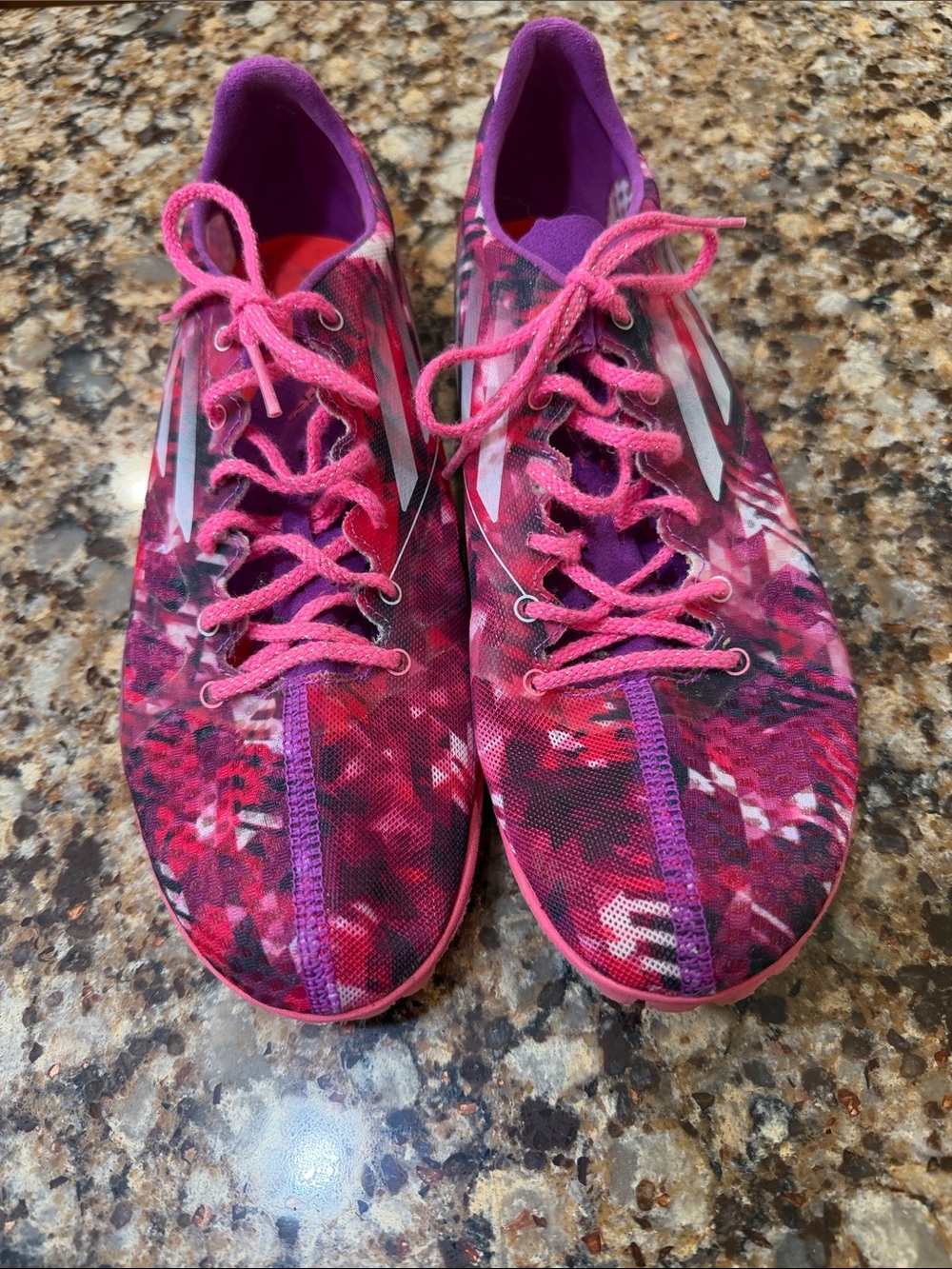 adidas Women's Pink and Purple Patterned Athletic Shoes
